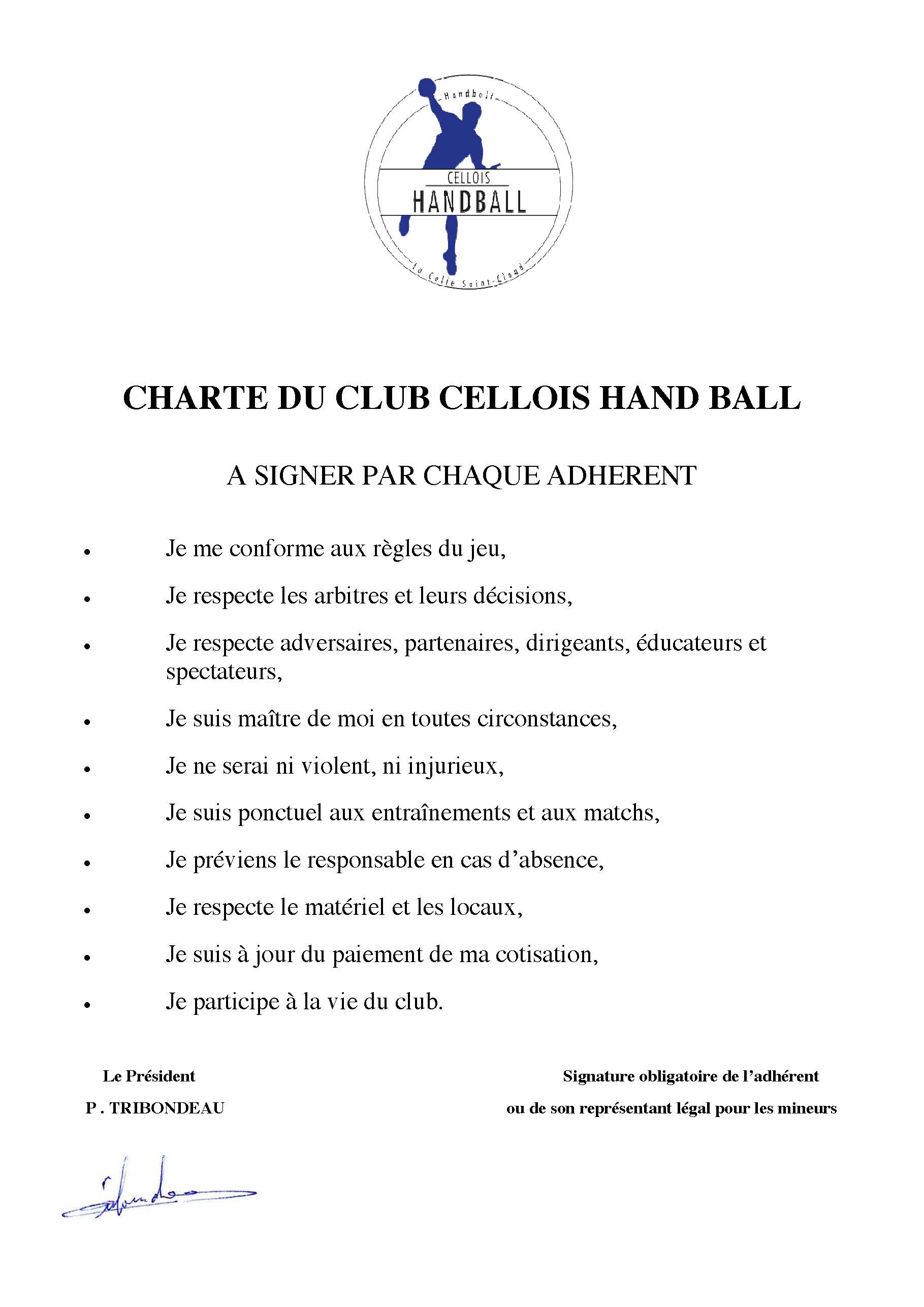 CHARTE Cellois Hand Ball
