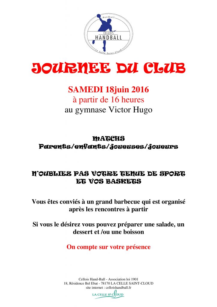 AFFICHE JOURNEE DU CLUB 18 06 2016